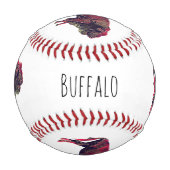 Buffalo Portrait Design für Bison oder Weiße Tiere Baseball (Vorderseite)