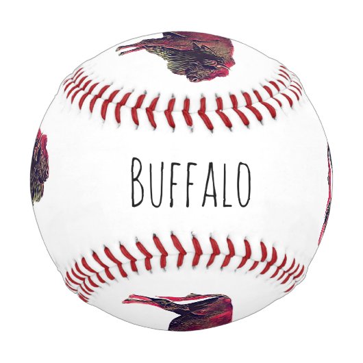 Buffalo Portrait Design für Bison oder Weiße Tiere Baseball (Vorderseite)