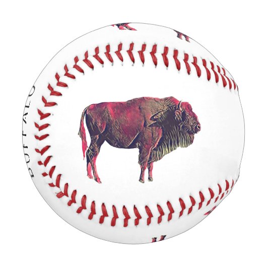 Buffalo Portrait Design für Bison oder Weiße Tiere Baseball (Vorderseite Links)