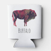 Buffalo Portrait Design für Bison oder Weiße Tiere Dosenkühler (Rückseite)