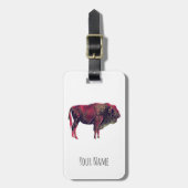 Buffalo Portrait Design für Bison oder Weiße Tiere Gepäckanhänger (Vorderseite vertikal)