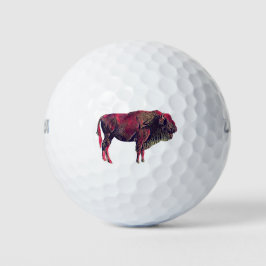 Buffalo Portrait Design für Bison oder Weiße Tiere Golfball