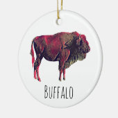 Buffalo Portrait Design für Bison oder Weiße Tiere Keramik Ornament (Links)