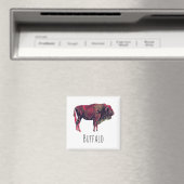 Buffalo Portrait Design für Bison oder Weiße Tiere Magnet (In Situ (Geschirrspüler))