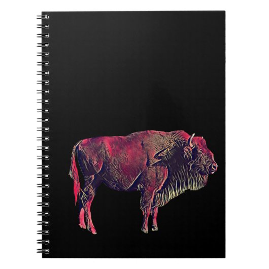 Buffalo Portrait Design für Bison oder Weiße Tiere Notizblock (Vorderseite)
