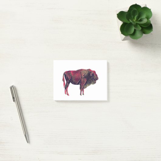 Buffalo Portrait Design für Bison oder Weiße Tiere Post-it Klebezettel (Büro)