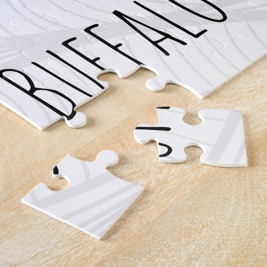 Buffalo Portrait Design für Bison oder Weiße Tiere Puzzle (Seite)