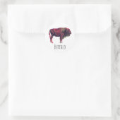 Buffalo Portrait Design für Bison oder Weiße Tiere Runder Aufkleber (Tasche)