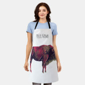 Buffalo Portrait Design für Bison oder Weiße Tiere Schürze (Getragen)