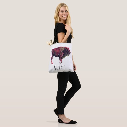 Buffalo Portrait Design für Bison oder Weiße Tiere Tasche (Am Model)