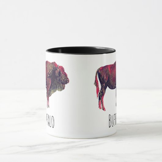 Buffalo Portrait Design für Bison oder Weiße Tiere Tasse (Zentrum)