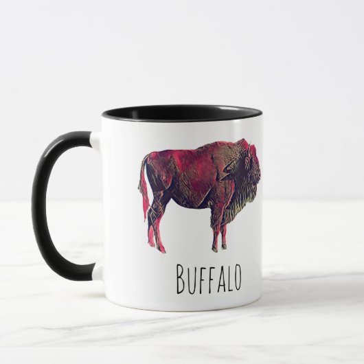 Buffalo Portrait Design für Bison oder Weiße Tiere Tasse (Links)
