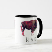 Buffalo Portrait Design für Bison oder Weiße Tiere Tasse (VorderseiteRechts)