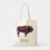 Buffalo Portrait Design für Bison oder Weiße Tiere Tragetasche (Rückseite)