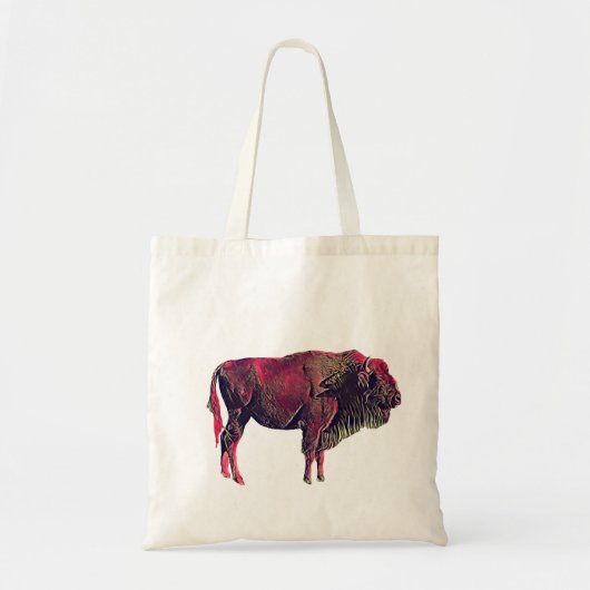 Buffalo Portrait Design für Bison oder Weiße Tiere Tragetasche (Vorne)