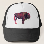 Buffalo Portrait Design für Bison oder Weiße Tiere Truckerkappe (Vorderseite)