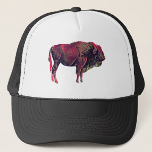 Buffalo Portrait Design für Bison oder Weiße Tiere Truckerkappe
