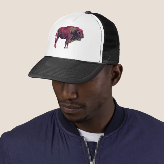 Buffalo Portrait Design für Bison oder Weiße Tiere Truckerkappe (Beispiel)