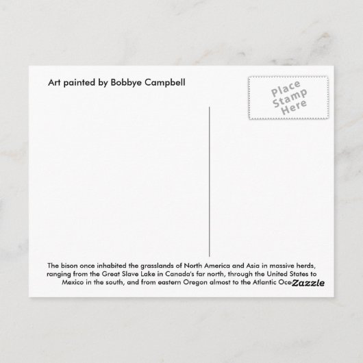 Buffalo Postcard Postkarte (Rückseite)