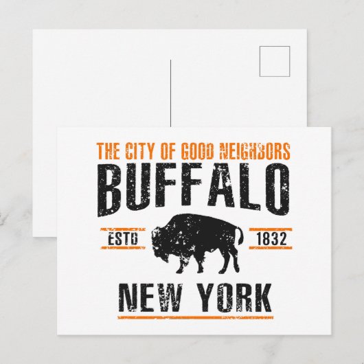 Buffalo Postkarte (Vorne/Hinten)