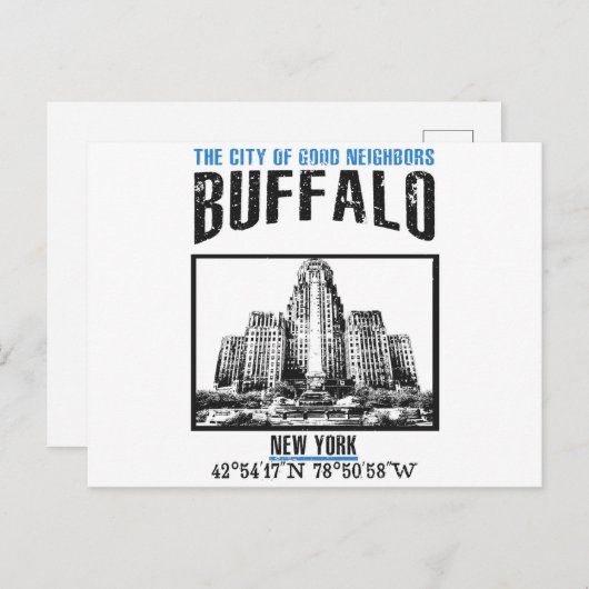 Buffalo Postkarte (Vorne/Hinten)