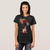 Buffalo Red Black Kariert und Leopard Herzen Valen T-Shirt (Vorne ganz)