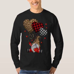 Buffalo Red Black Kariert und Leopard Herzen Valen T-Shirt