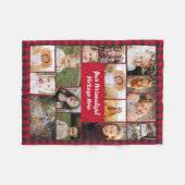 Buffalo Red Black Plaid 16 Photo Collage Fleecedecke (Vorderseite (Horizontal))