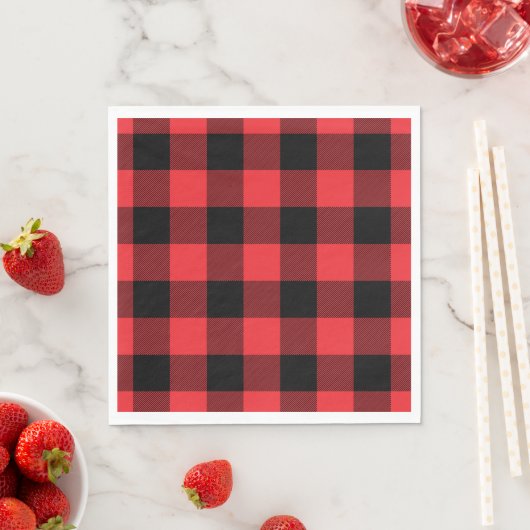 Buffalo Red Black Plaid Check Serviette (Beispiel)