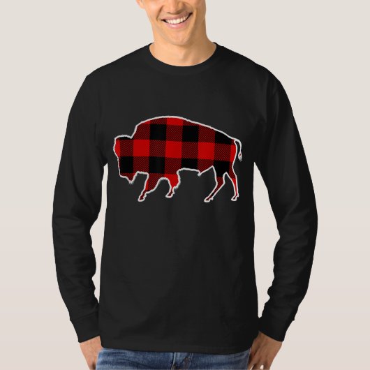 Buffalo Red Buffalo Kariert Tamaraw Matching PJ Fa T-Shirt (Vorderseite)