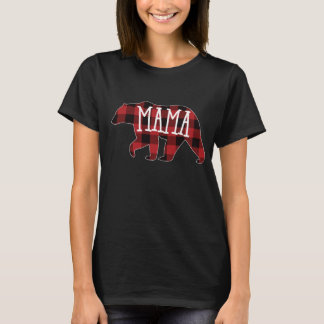 Buffalo Red Kariert Mama Bear Familienbär T-Shirt