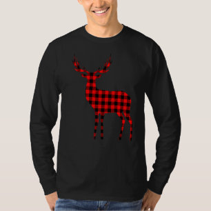 Buffalo Red Kariert Rehe Rentier Matching Family c T-Shirt