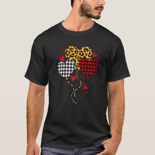 Buffalo Red Kariert und Leopard Niedlich Hearts Va T-Shirt