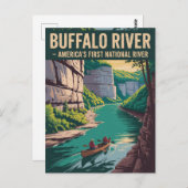 Buffalo River - Vintage Travel Poster Postkarte (Vorne/Hinten)