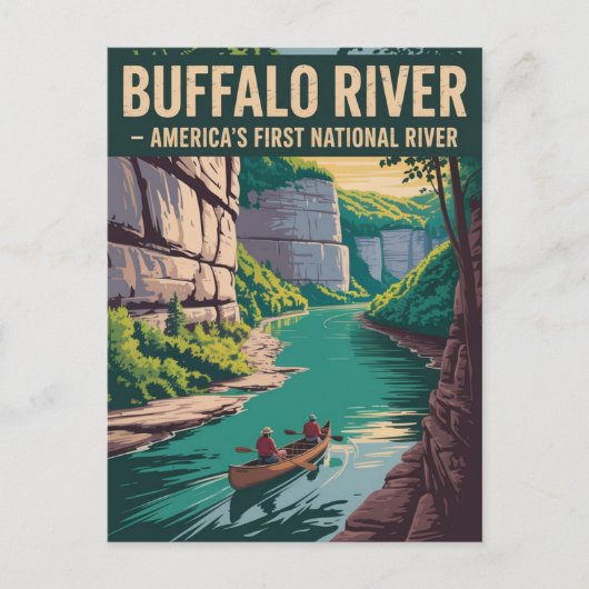Buffalo River - Vintage Travel Poster Postkarte (Vorderseite)