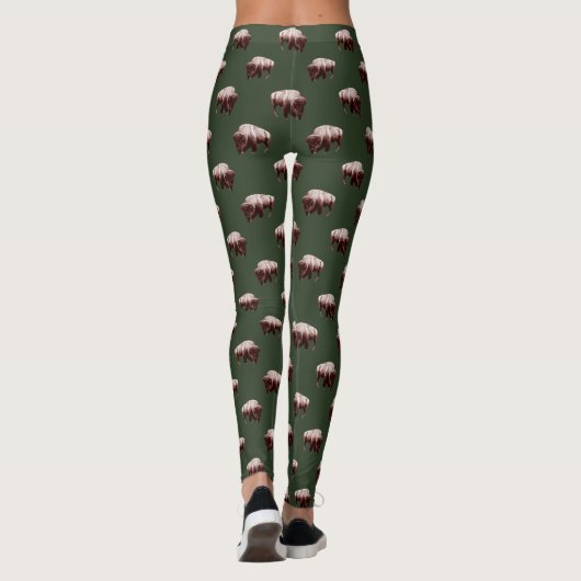 Buffalo Roam on Green Leggings (Rückseite)