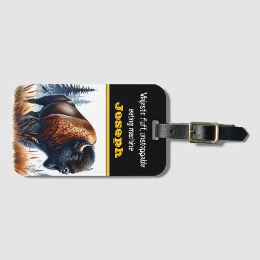 Buffalo Roaming in einem Serenwald Gepäckanhänger (Vorderseite (Horizontal))