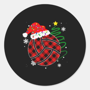 Buffalo Rot Kariert Volleyball Weihnachten Srt Xma Runder Aufkleber