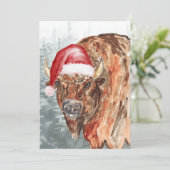 Buffalo Santa Feiertagskarte (Stehend Vorderseite)