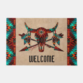 Buffalo-Schädel und Arrow-Türmatte Fußmatte (Vorderseite)