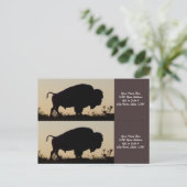 Buffalo Silhouette Bookmarkers Postkarte (Stehend Vorderseite)