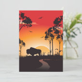 Buffalo Silhouette Einladung (Stehend Vorderseite)