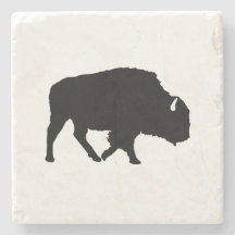 Buffalo Silhouette Marble Stone Untersetzer
