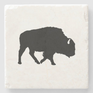 Buffalo Silhouette Marble Stone Untersetzer