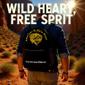 Buffalo-Silhouette mit Bergbau Bedruckter Rucksack