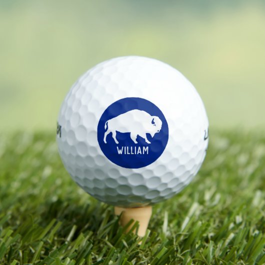 Buffalo-Silhouette mit Personalisiertem Namen Golfball (Insitu T-Shirt)