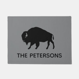 Buffalo Silhouette Personalisiert Begrüßungstat Fußmatte