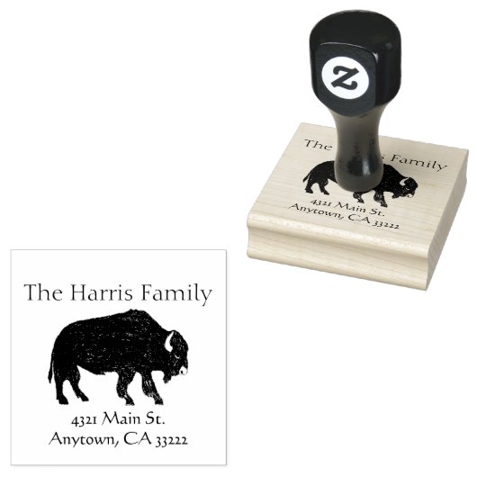 Buffalo Silhouette Personalized Gummistempel (Stempel)