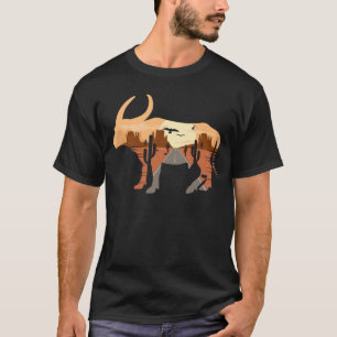 Buffalo Silhouette Wüste Cacti Monument Tal T-Shirt