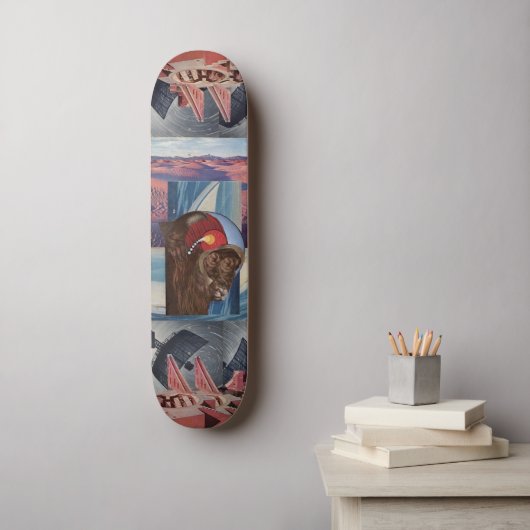 Buffalo Skateboard (Wandkunst)